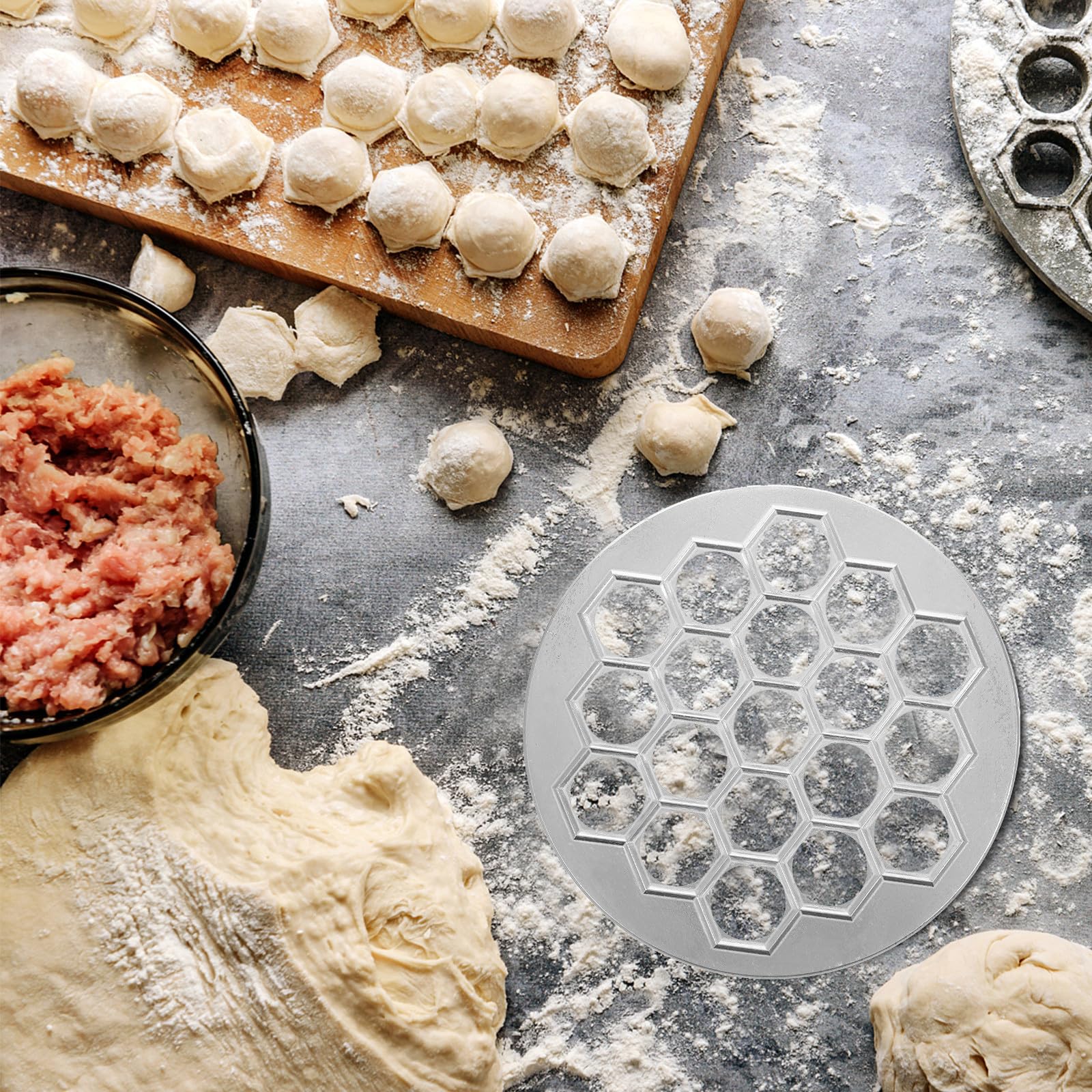 Molde para Hacer Raviolis Rusos de Aleación de Aluminio Plata