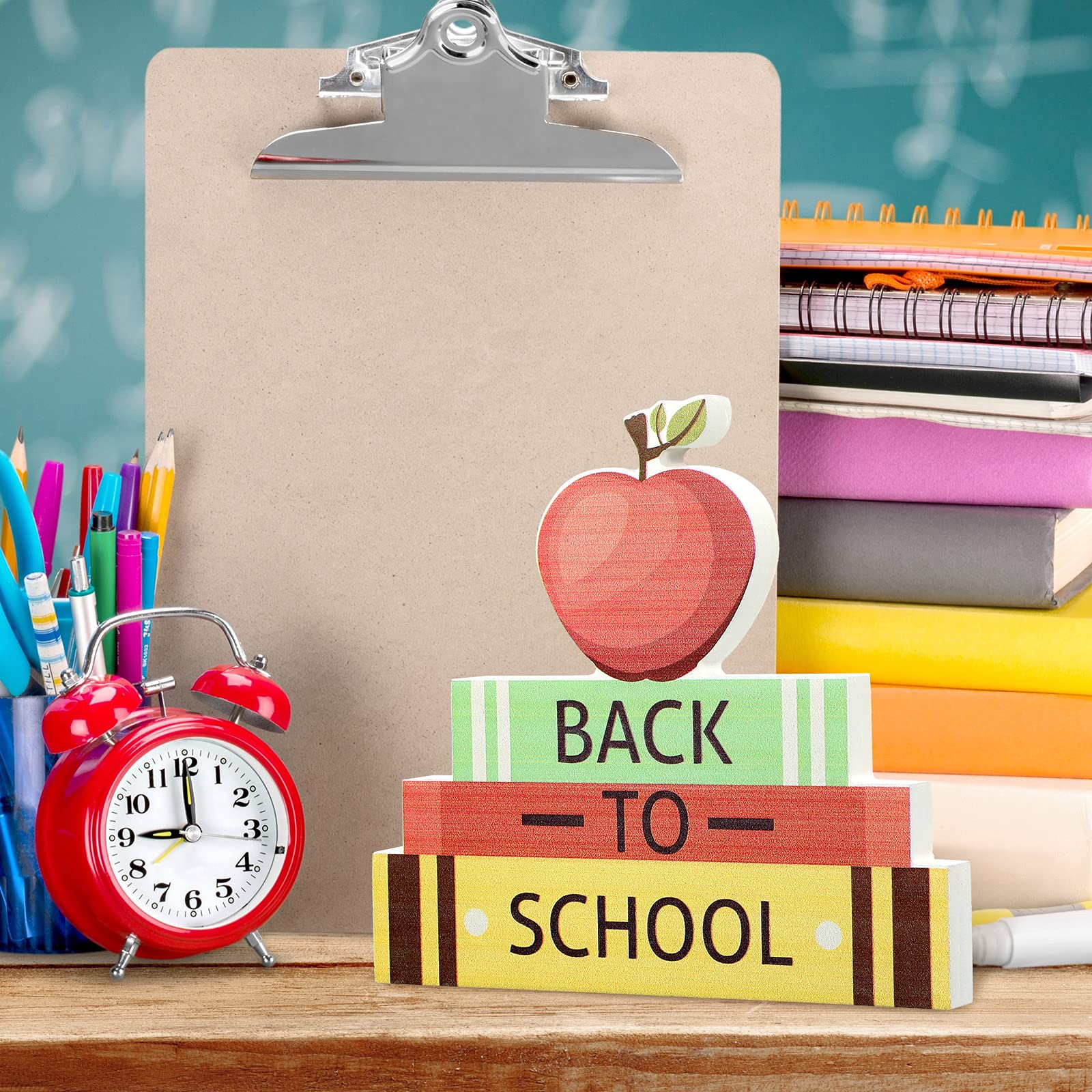 DoubleFill 6 Pcs Teacher Appreciation Table Decorations Back To School Teacher Gifts Thank You Wooden Centerpieces For School Classroom Office Table Desk Party Supplies