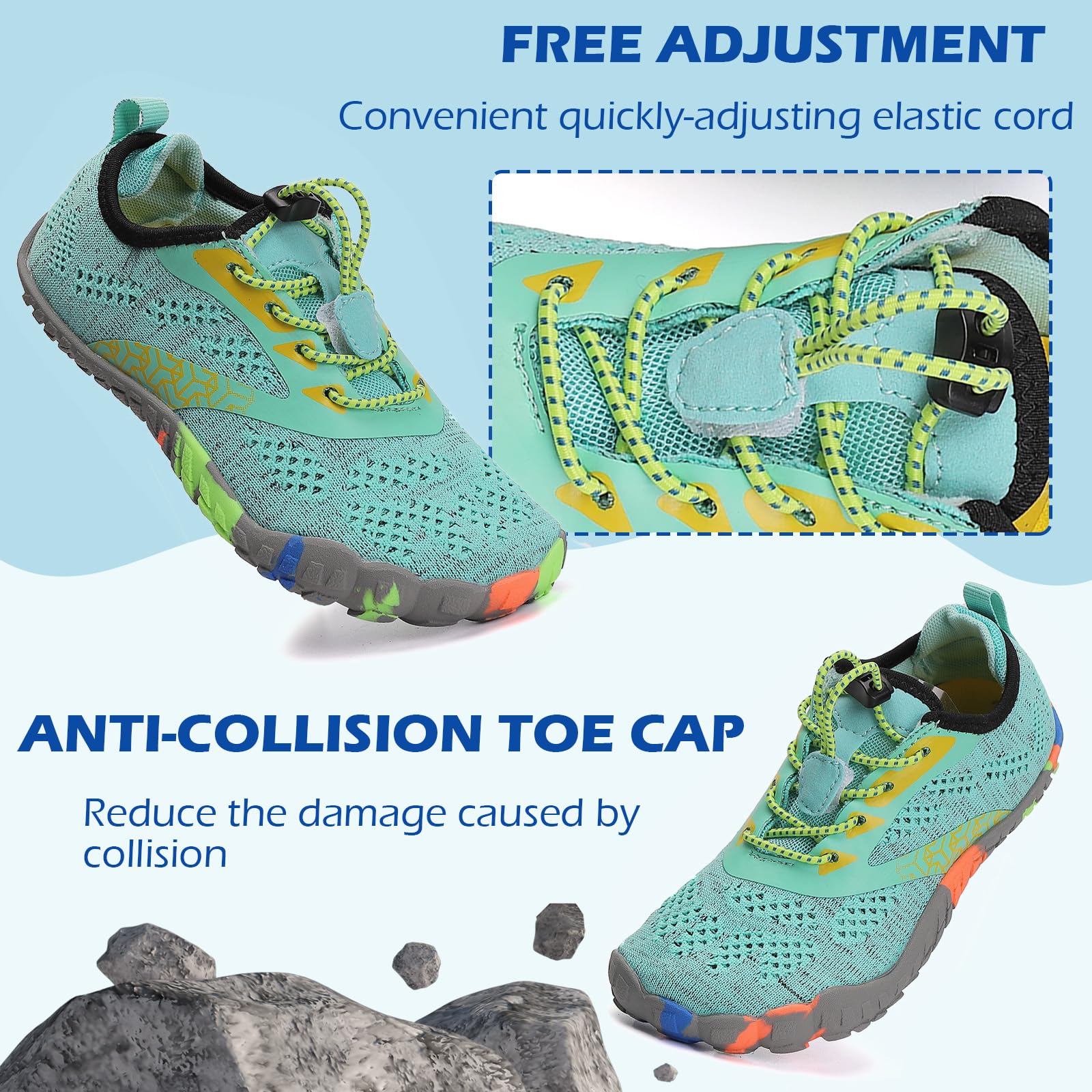 DimaiGlobal Calzado Descalzos Niñas Niños Zapatillas de Trail Running Barefoot Secado Rápido Zapatos de Agua Transpirable Antideslizante para Playa