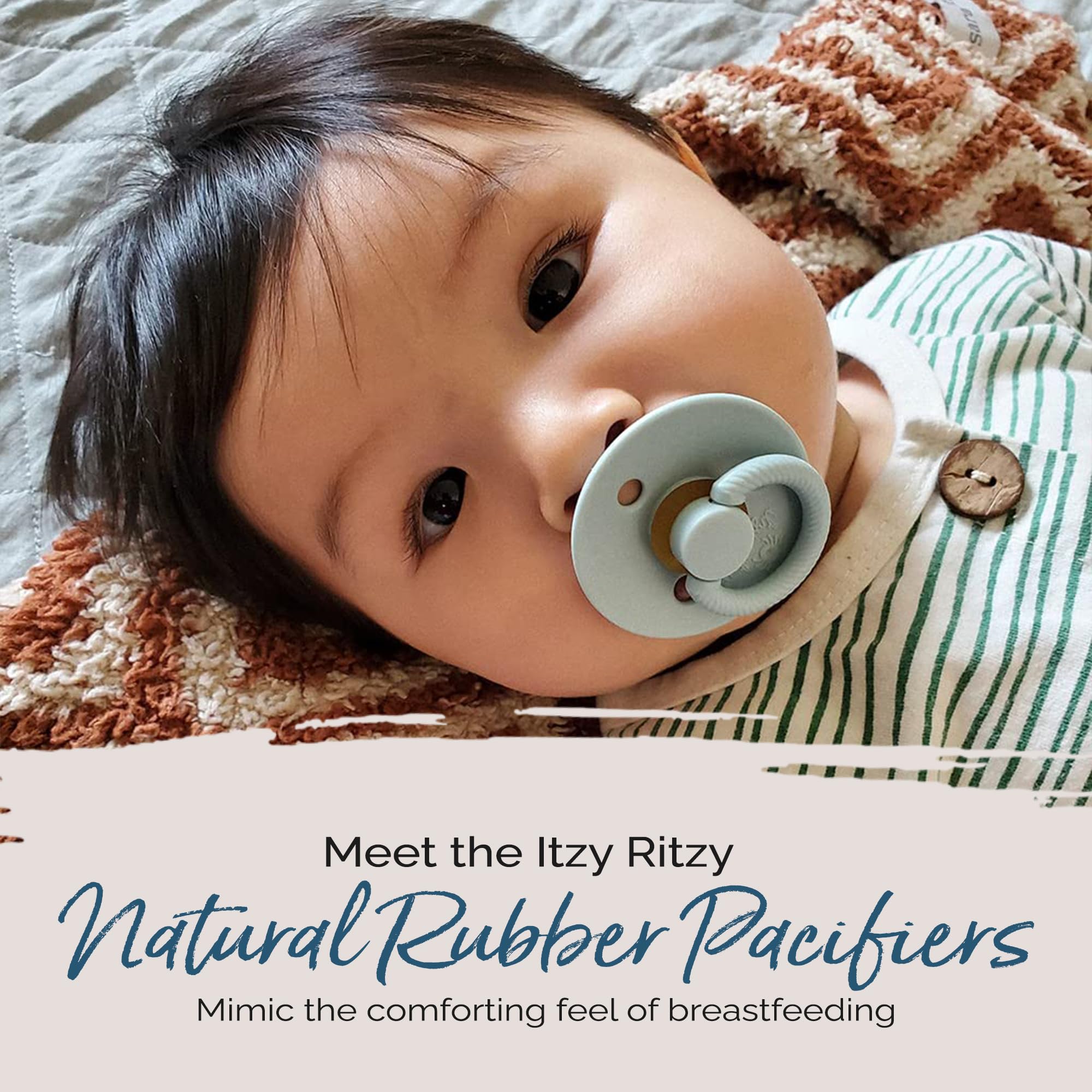 Itzy RitzyNatural Rubber Pacifiers, Set of – Natural Rubber Newborn  Pacifiers with Cherry-Shaped Nipple Large Air Holes for Added Safety; Set  of