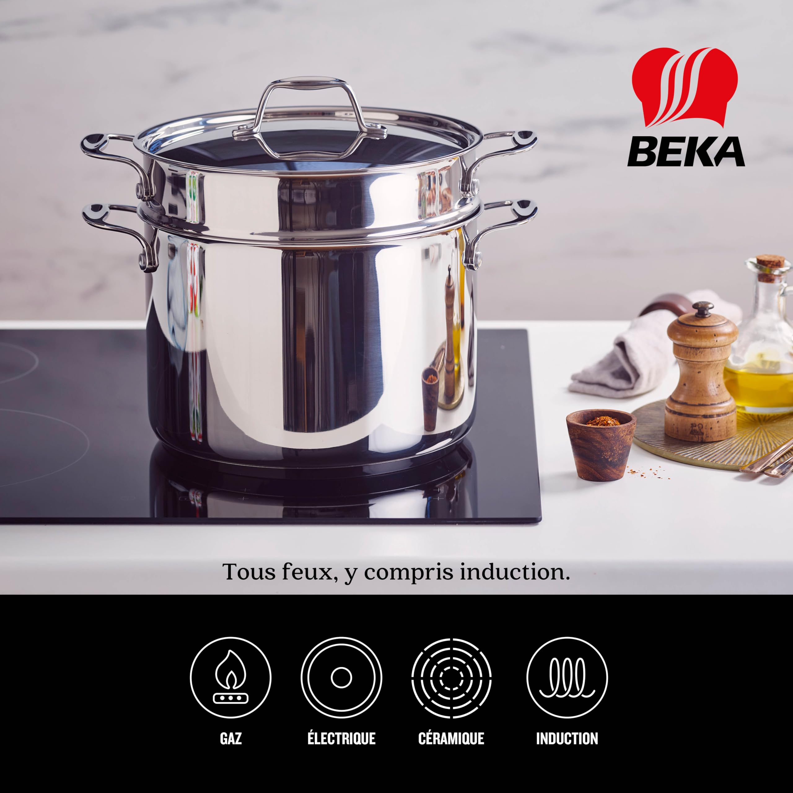 Beka Chef Cocedor de Pasta Acero Inoxidable 24 cm