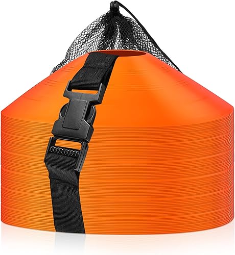 LEGIT STRIKE 30 conos de fútbol para taladros  Juego de conos de agilidad naranja con bolsa de transporte de malla  Conos de entrenamiento deportivo