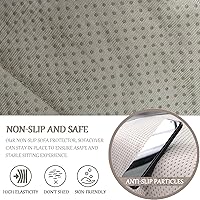 Vista 6 de Funda para Reposabrazos, Protector para Silla Reclinable, Protector para Muebles, Bolsillo de Almacenamiento Lateral, Funda Elástica para Beige