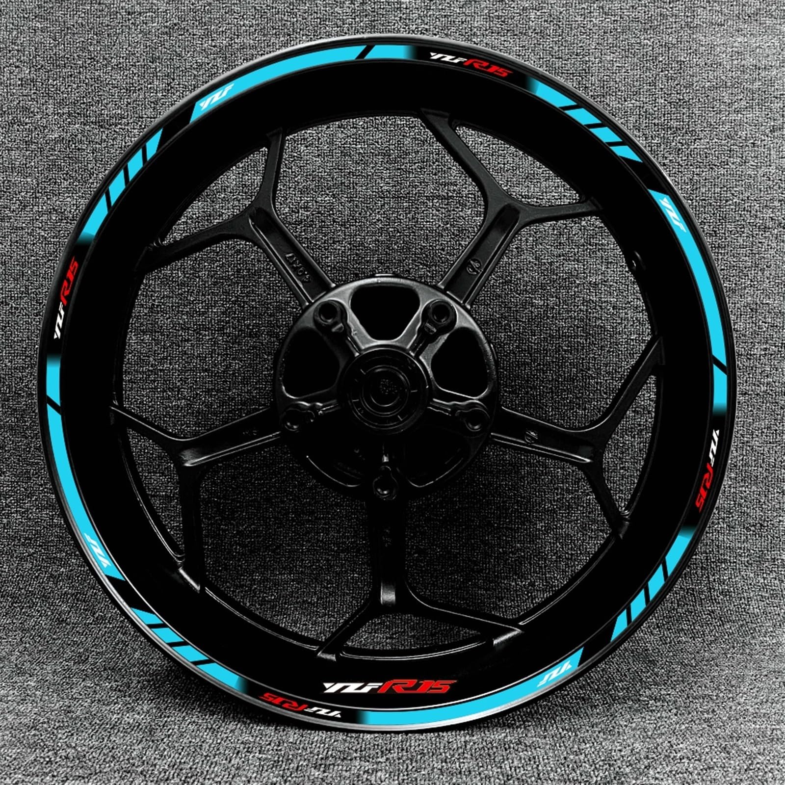 Motorcycle Wheel Rim Decal Decorative Hub Waterproof Reflective Sticker for Yamaha YZF R15 Decorative(Color5)
