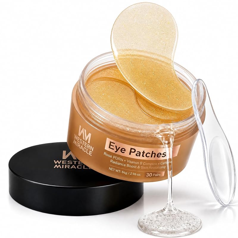 Adesivos em gel para a região dos olhos WM WESTERN MIRACLE com colágeno, cafeína e PDRN, 30 pares