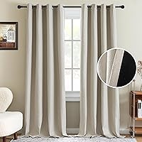 Vista 67 de H.VERSAILTEX Cortina de lino para oscurecer la habitación para dormitorio/sala de estar, cortinas opacas extra anchas de 100 x 84 pulgadas