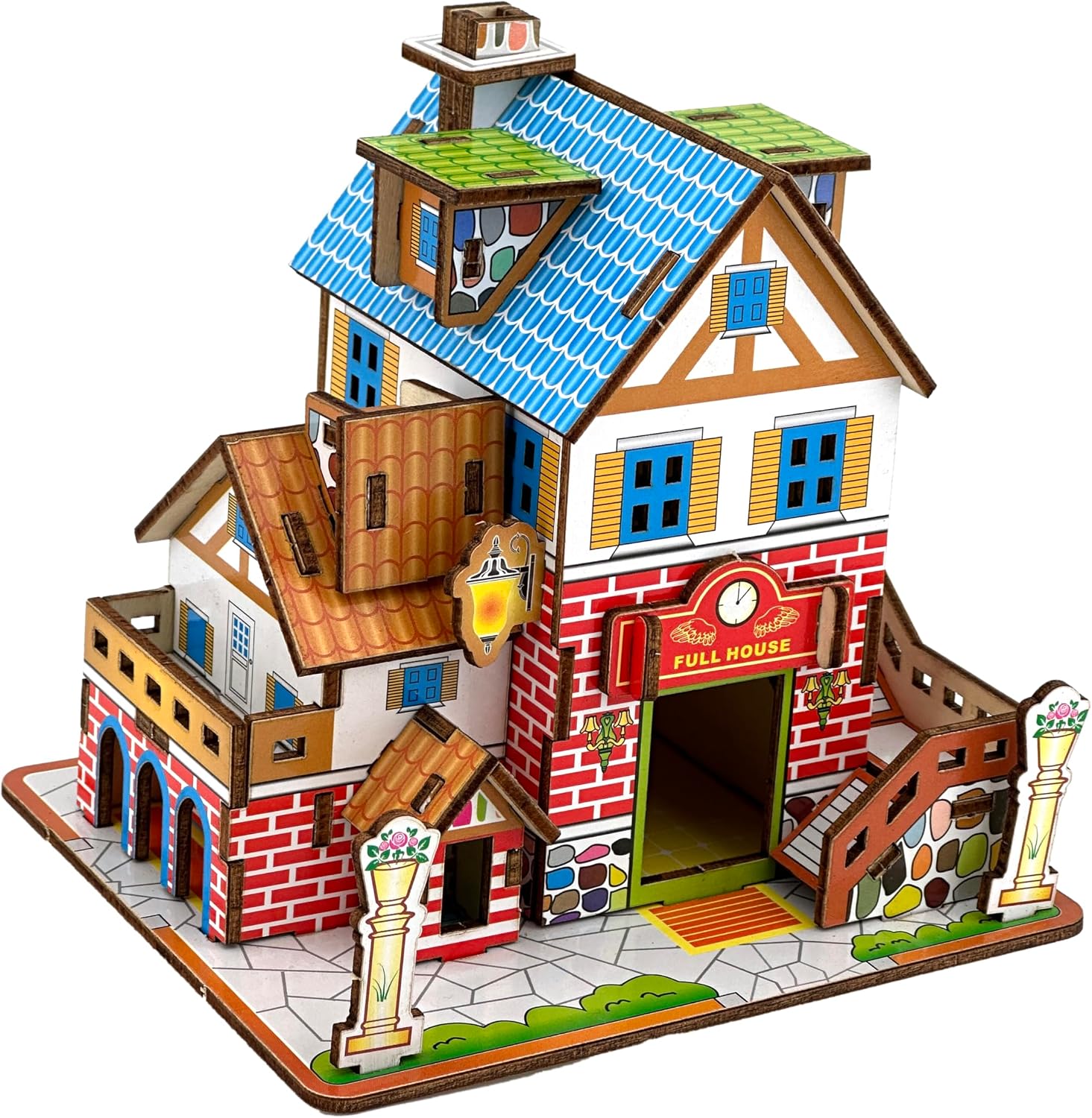3D Puzzles for Adults, Log Cabin DIY Wooden House Model Kits for Adults to Build, Country Cottage Building Model, 3D Jigsaw Brain Teaser Puzzle, Dollhouse (YTY)