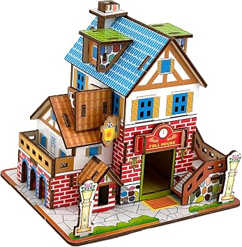 3D Puzzles for Adults, Log Cabin DIY Wooden House Model Kits for Adults to Build, Country Cottage Building Model, 3D Jigsaw Brain Teaser Puzzle, Dollhouse YTY
