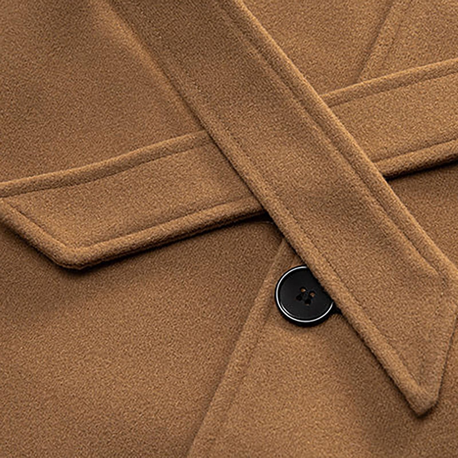 Cappotto di lana da uomo in stile trench - Elegante cappotto invernale lungo con cintura | Cappotto classico da lavoro per autunno e inverno