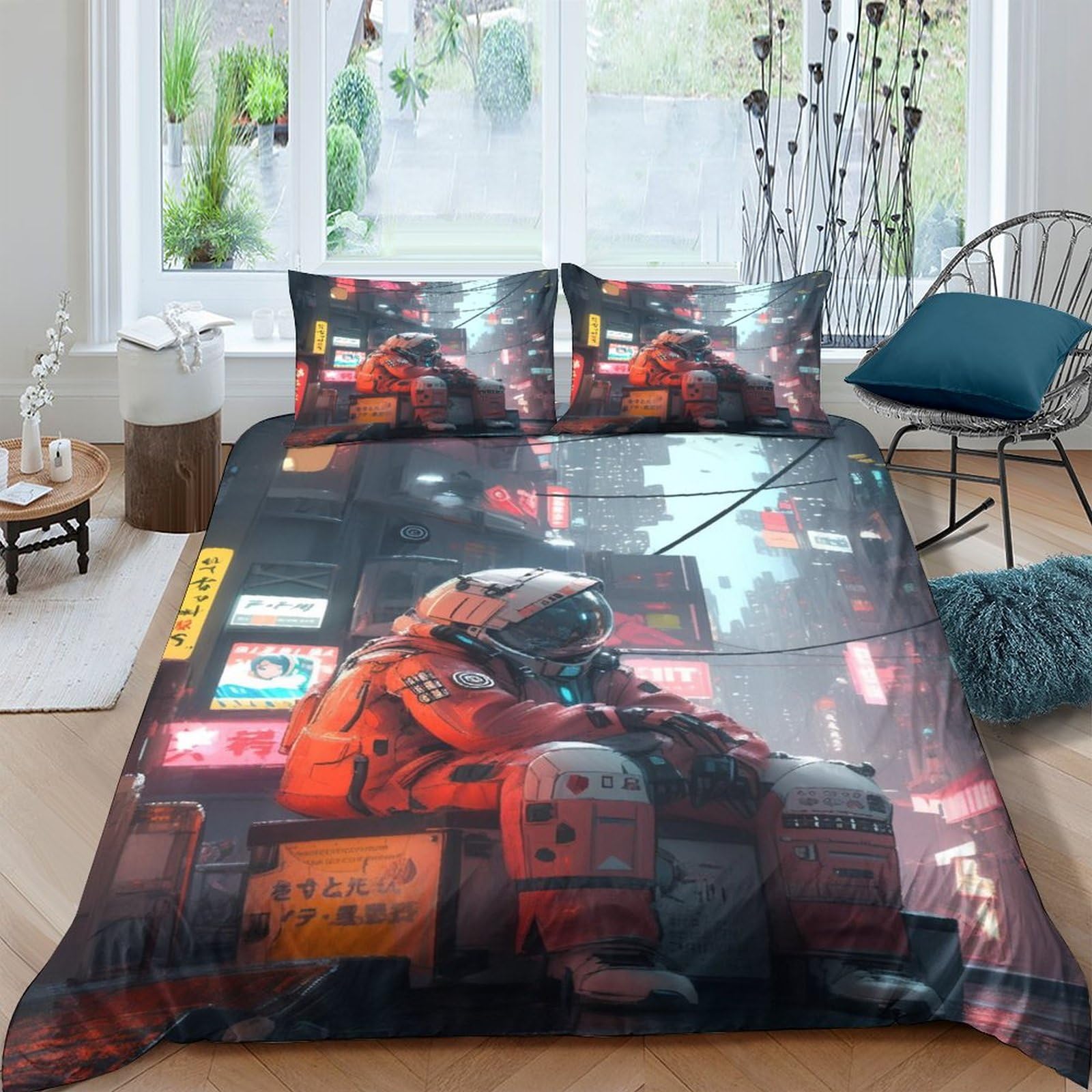 Housse de couette 220x240 astronaute ICOBES pour éviter la décoloration du lit enfant 3D