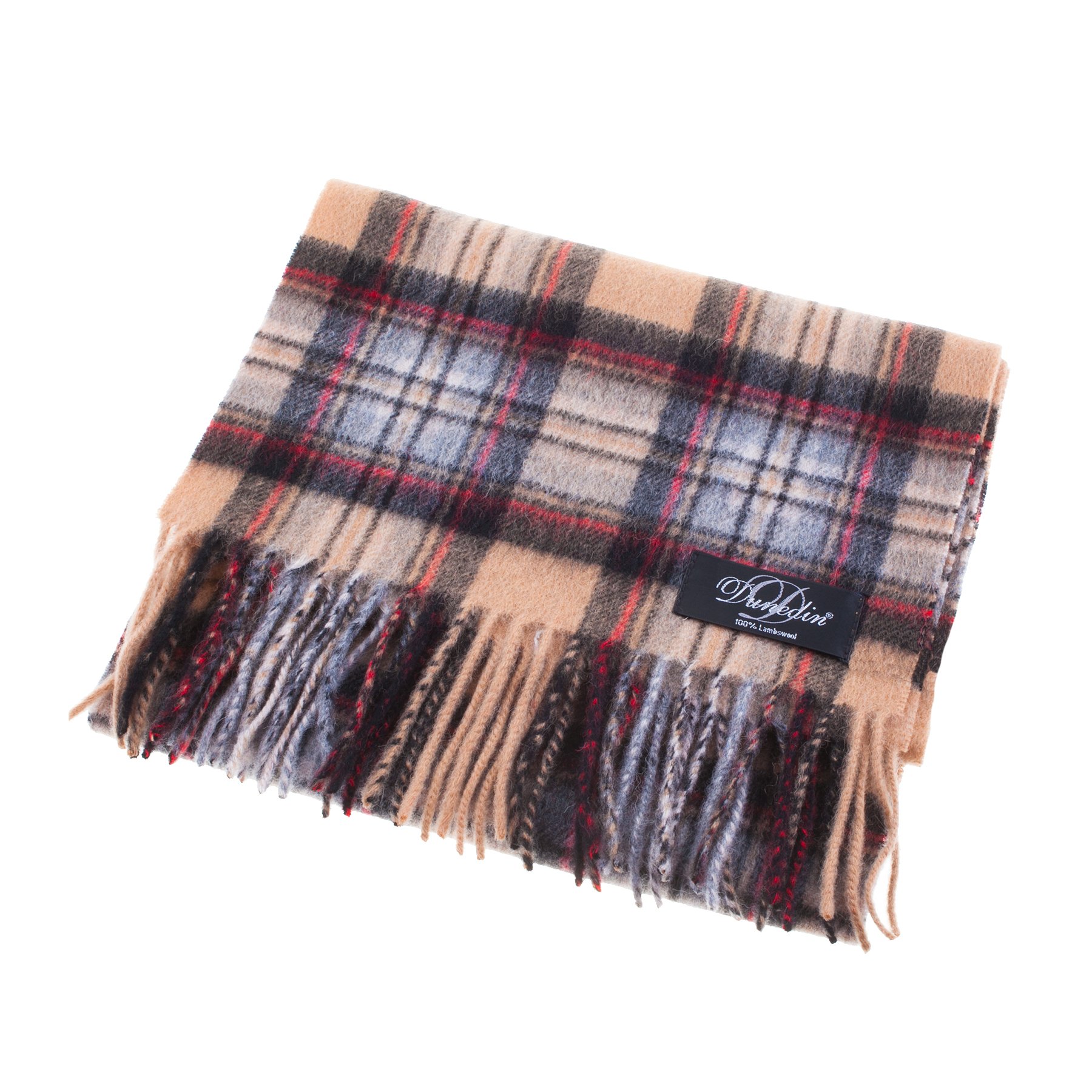 Dunedin 100% Lambswool Unisex Scottish Tartan Multicolor Scarf Stewart Camel (One Size)