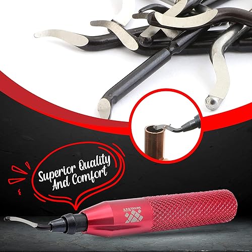 Miniatura 5 de AFA Tooling - Herramienta de desbarbado con 11 cuchillas giratorias de acero de alta velocidad, funciona en metal, resina, tubos de PVC, cobre,