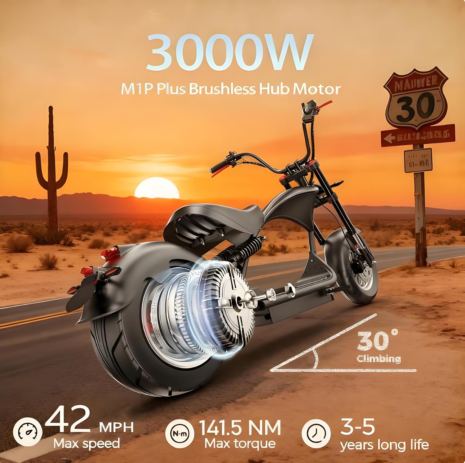 eAhora Electric Motorcycle eAhora M1P Pro/M1P Plus/M1P, 4000w/3000w/2000w Motor, 50mph/45mph/37Mph Electric Motorcycle for Adults, 40/30ah Battery, Dull Suspension and Full Hydyaulic Brakes