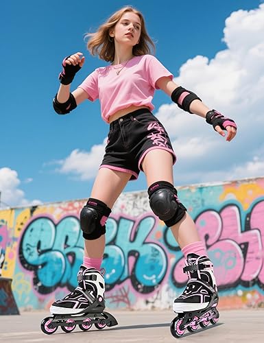 Miniatura 45 de 2PM SPORTS Torinx Green - Patines en línea ajustables para niños, divertidos patines para principiantes, para niños, jóvenes, niñas, hombres y Verde