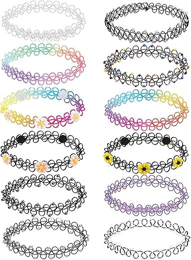 BodyJ4You 12PC Tattoo Choker Necklace for Women - 90s Choker Necklaces Y2K...