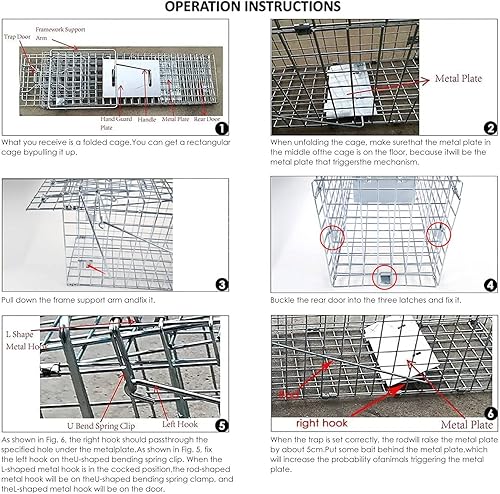 Miniatura 3 de Trampa humana para gatos callejeros de 24 x 8 x 7 pulgadas, trampa para animales vivos para gatos, mapache, possum, conejo, ardilla, ratón, trampa