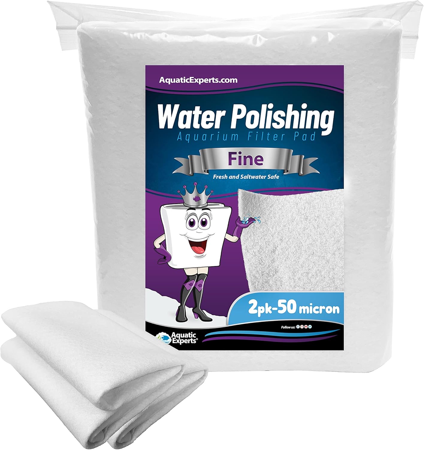 Aquatic Experts Aquarium Polishing Filter Pad, Aquarium Filter Pad, Aquarium Filter Floss for Fish Tank Filters, Water Polishing Pad for Aquarium Filters (100 Micron, 24" x 36" - 1 Pack) : Pet Supplies