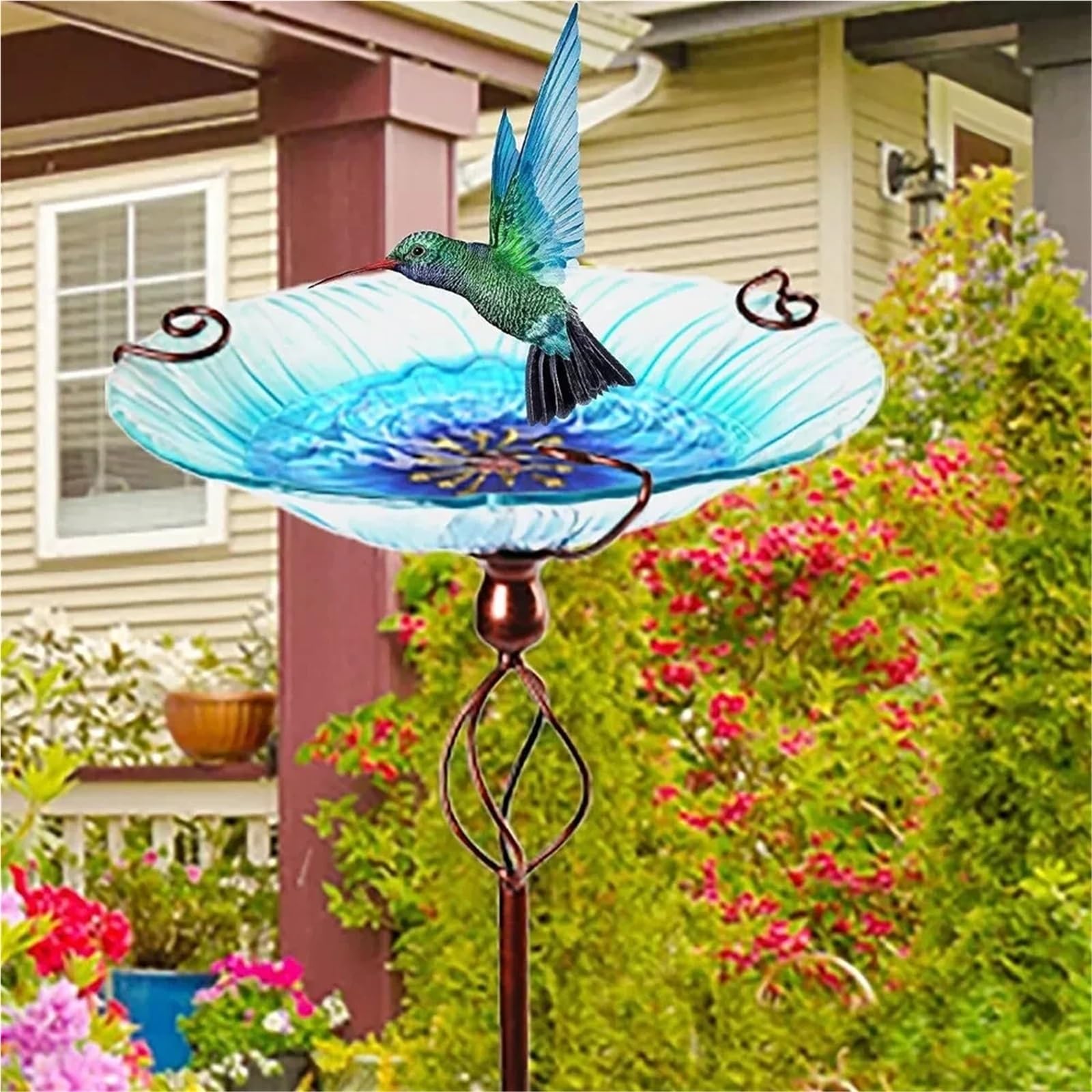 Abbeveratoio per uccelli da terra Bird Bath Water Birdfeeder Bowl | For Outdoor Garden Decorative