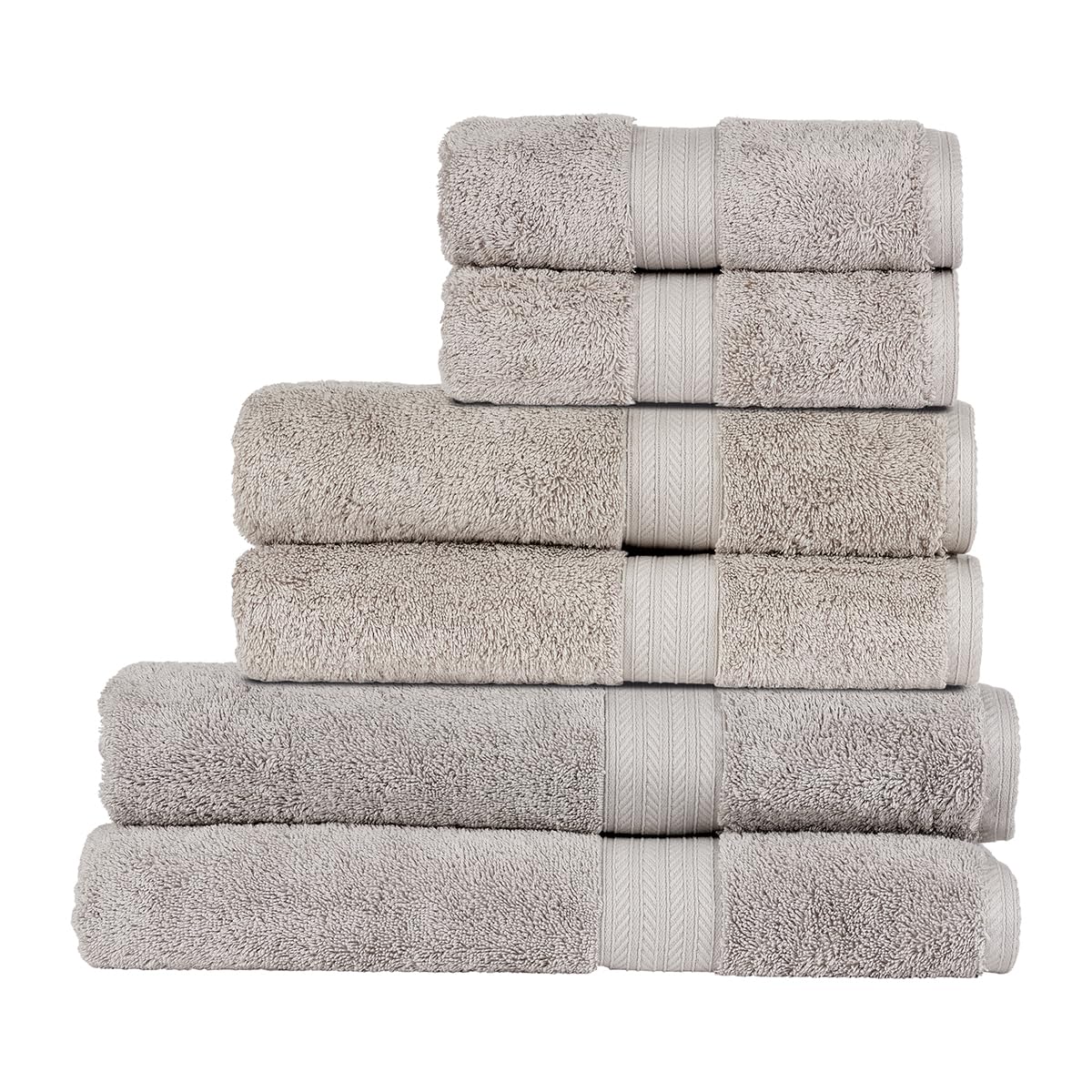 Christy New Dove Grey Renaissance Family Towel Set | Dove Grey | 100% Egyptian Cotton Pile | Luxuriously Soft And Super Absorbent | 675 Gsm | 2 Bath Sheets 2 Bath Towels 2 Hand Towels