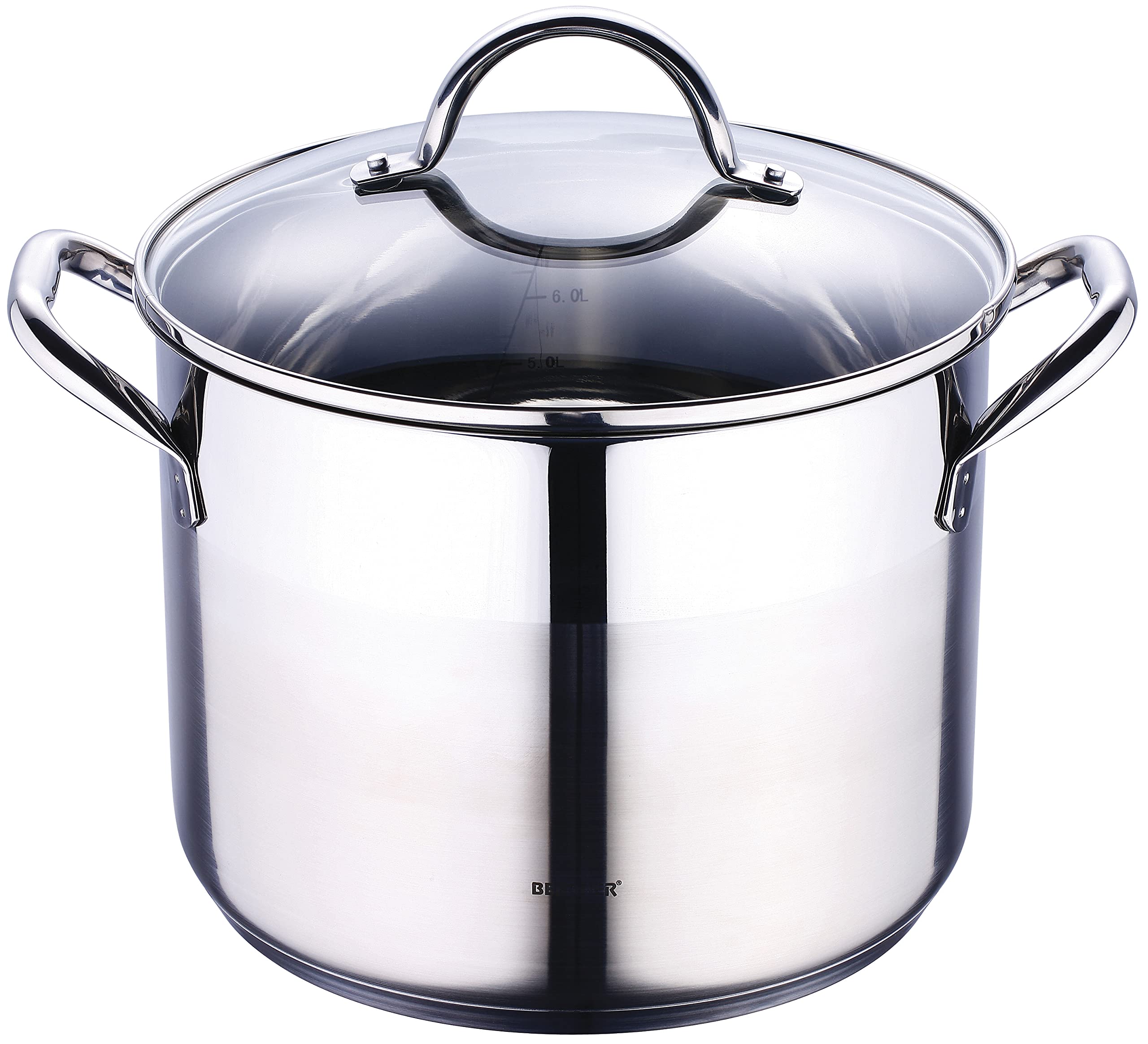 BERGNERGourmet Stockpot With Lid 24X18.5cm/8.2Litrestainless Steel Induction Base, BG6504