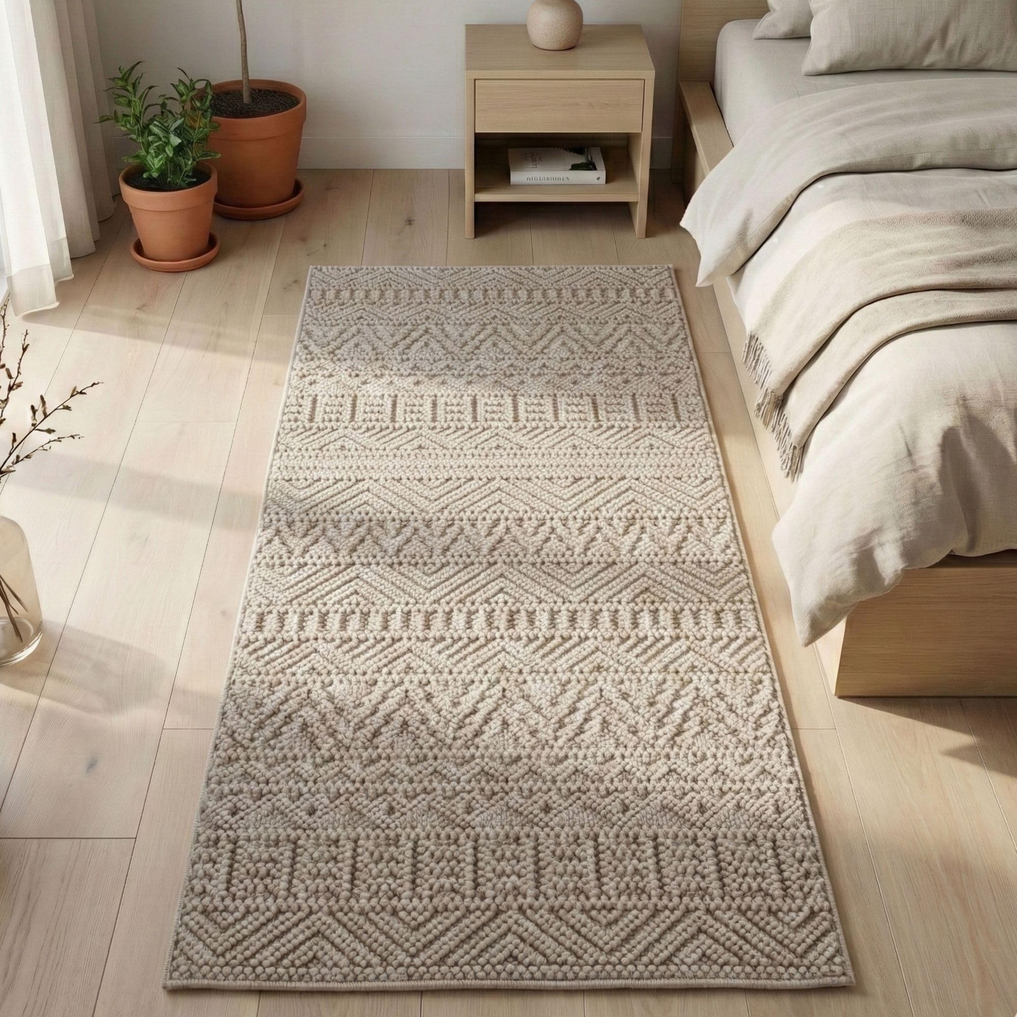Carpetsale24 Teppich Wohnzimmer Einfarbig Bouclé Schlingenflor Skandi Stil Superweich Pflegeleicht Robust für Schlafzimmer Modern Gemütlich