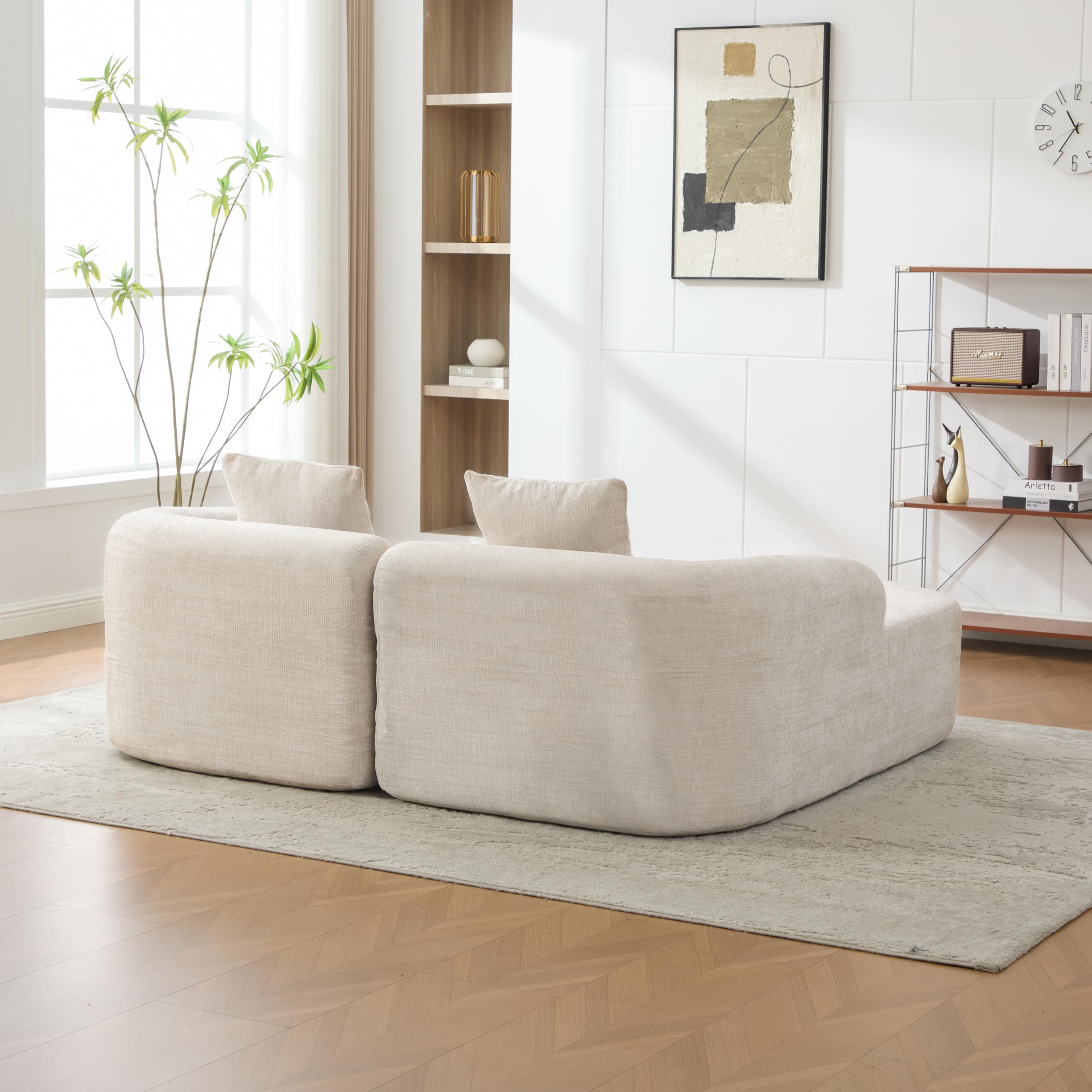 Generisch Sofá modular de chenilla de compresión, color beige, suave para el hogar