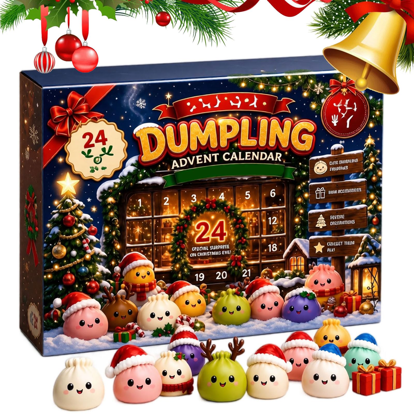 Christmas Dumpling Advent Calendar 2026,24 Day Mystery Countdown 𝚃𝚘𝚢，#E