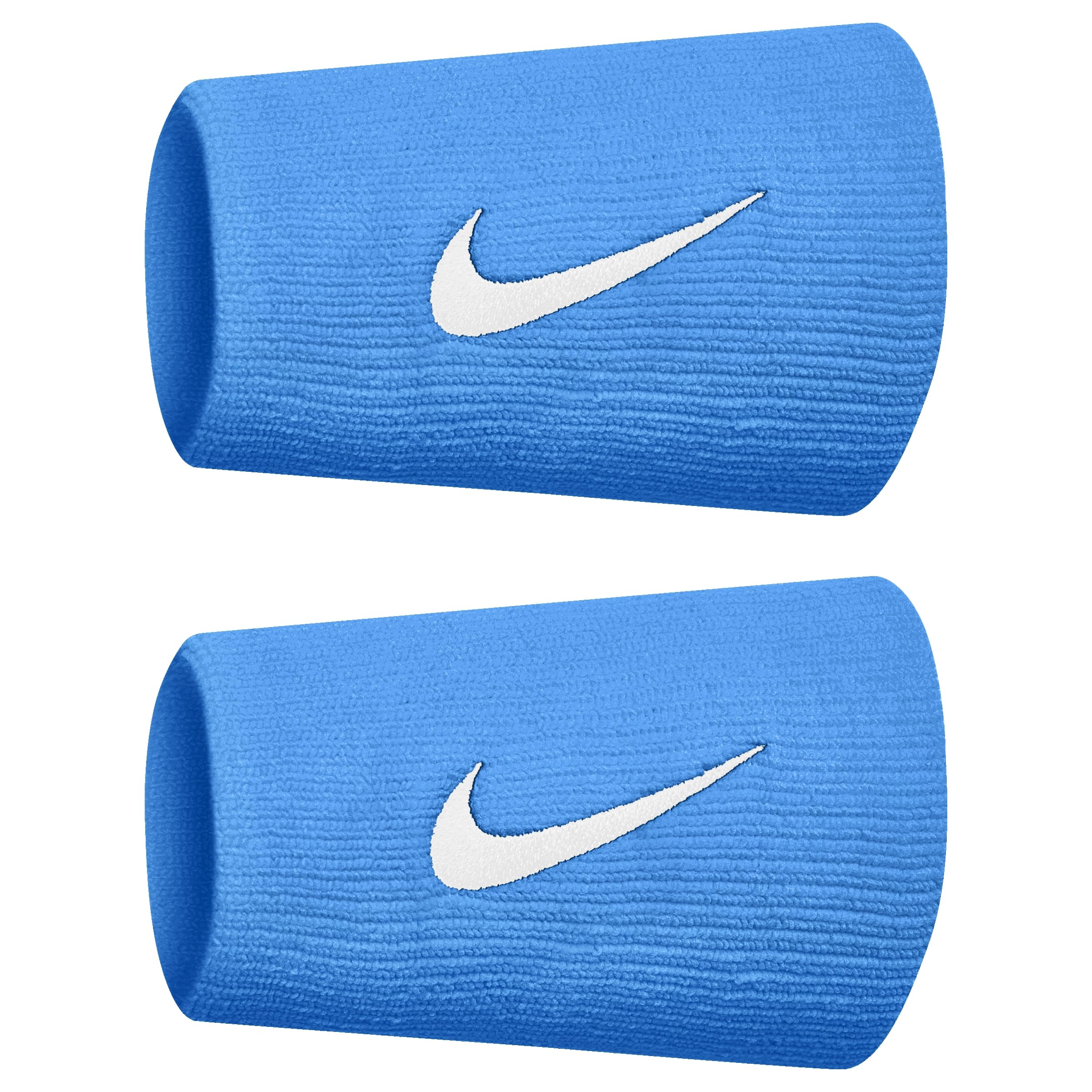 Nike Tennis Premier Doublewide Wristband Tennis Sweatband Sport Wristband, Lt Photo Blue/White, One Size