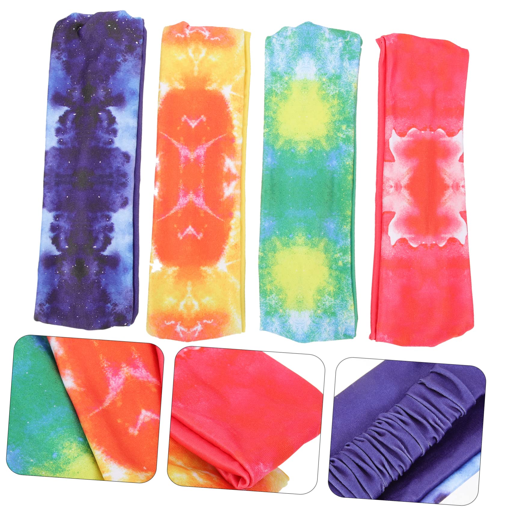 LIFKOME Fascia sportiva Tie Dye fasce sportive elastiche fasce per la corsa Yoga elastici scrunchies e per il sudore fascia per professionale poliestere