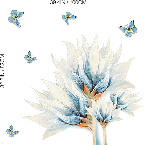 Miniatura 2 de Calcomanías de pared con diseño de flores, diseño de rosas en acuarela, bricolaje, removible, despegar y pegar, decoración artística de flores