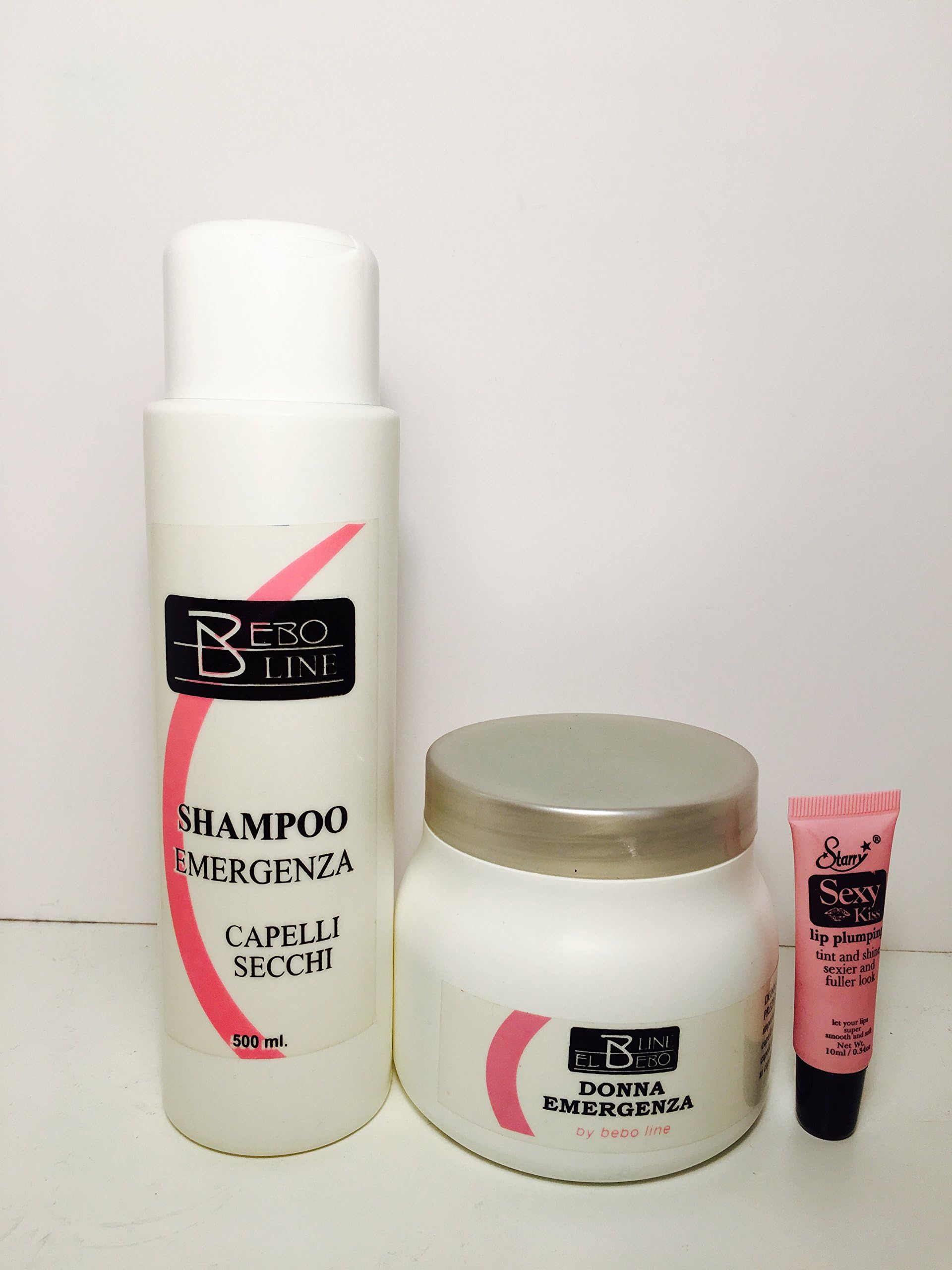 Emergenza Shampoo 500 Ml and Donna Emergenza Mask 500 ML For Dray hair Starry Lipgloss