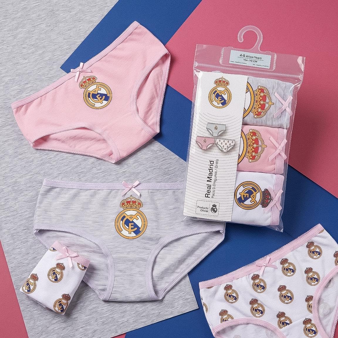 Real Madrid Calzoncillos Braguitas Niños Pack Ropa Interior Suaves Transpirables