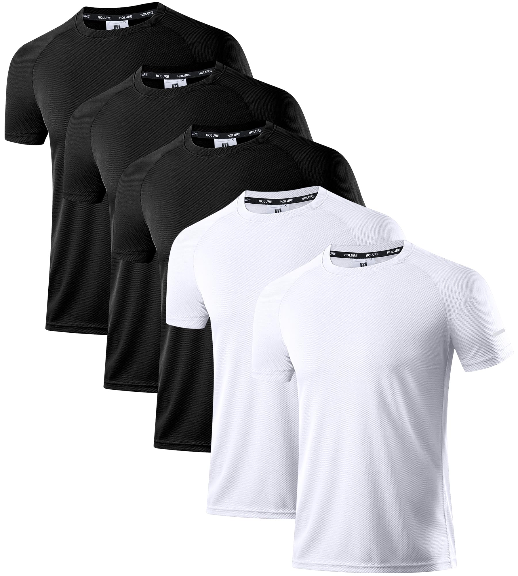 Herren Activewear T-Shirts 1/3/4/5/6er Pack | Slim Fit Sport Shirts | Atmungsaktiv, Schnelltrocknend & Leicht | mit Reflektierenden Details für Fitness, Laufen & Training