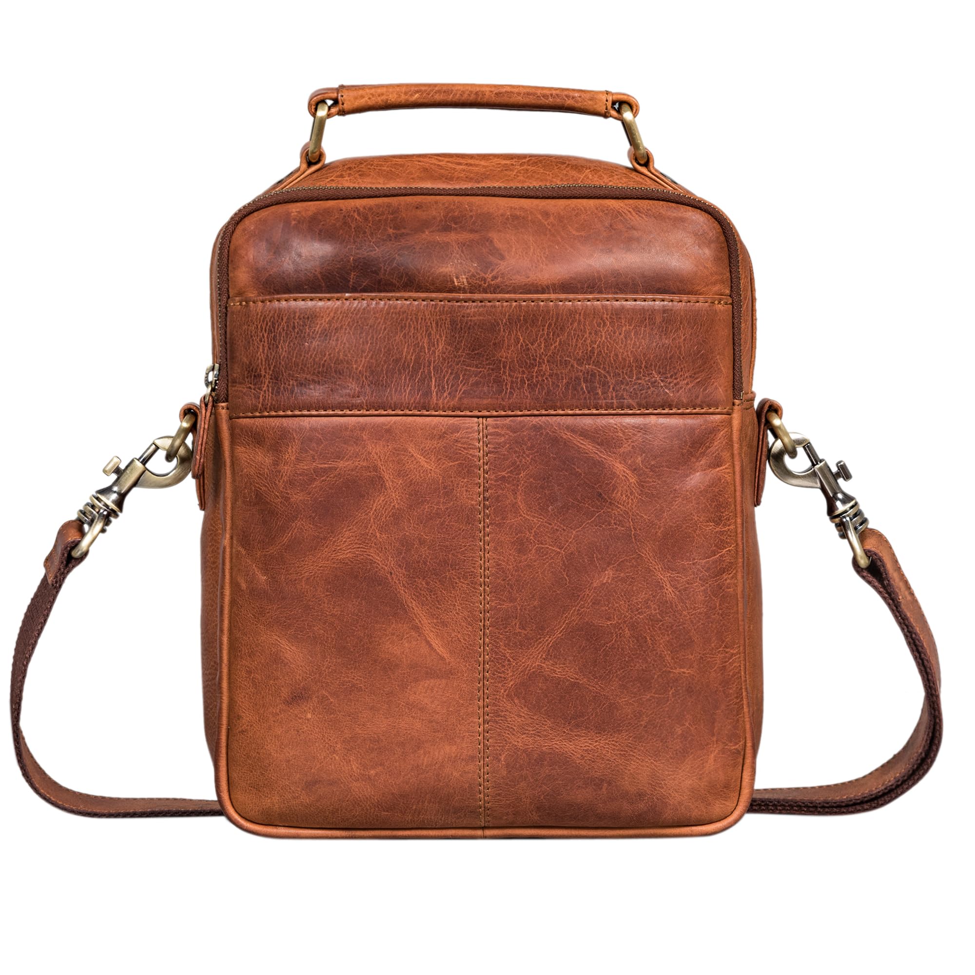 STILORD 'Joe' Modische Herrentasche zum Umhängen aus Leder Schultertasche Männer Umhängetasche Echtleder Studenten Tasche, Farbe:kara - cognac