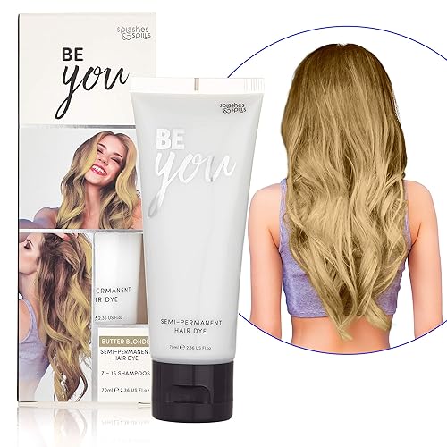 Splashes and Spills - Tinte semipermanente para el cabello rubio mantequilla, vibrante 2.36 onzas, color temporal para el cabello, sin amoníaco ni