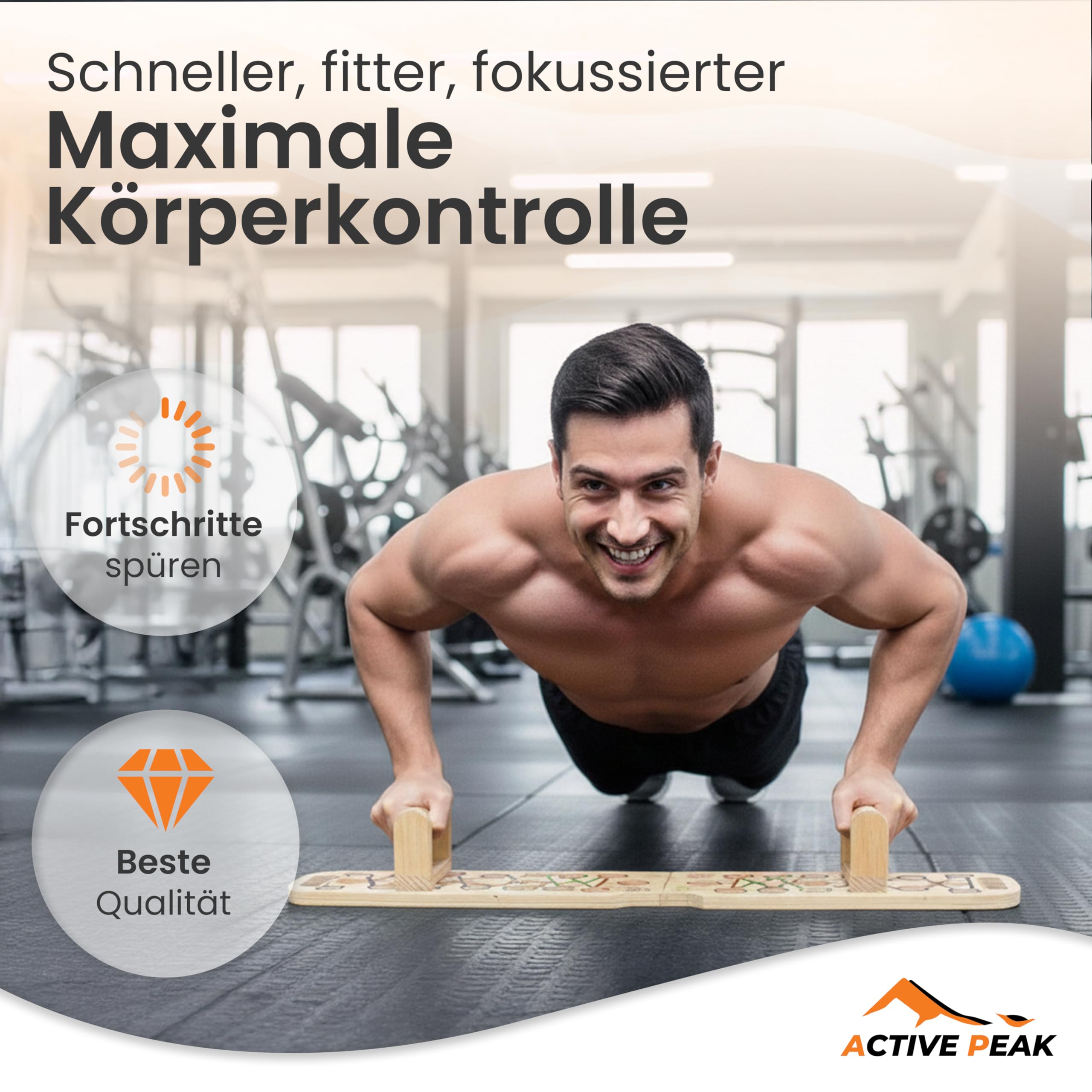 Push Up Board Holz 24-in-1 faltbares Liegestützbrett mit Griffen, Liegestützgriffe für Brust, Trizeps, Schultern & Rücken Push-Up Bar Trainingsgerät Liegestütze Brett für Zuhause Männer & Frauen
