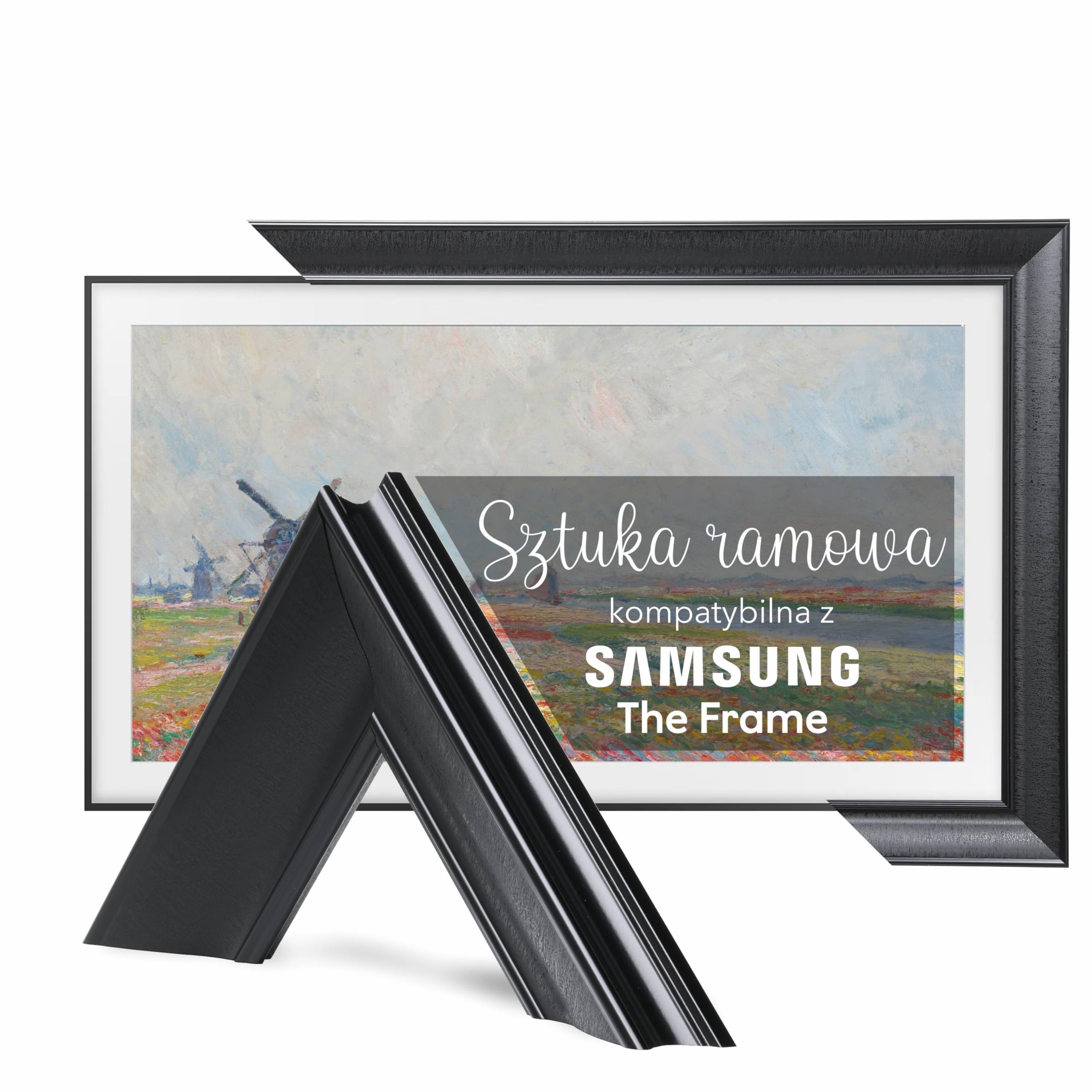 Ramka TV GUARD Frame, ramka TV kompatybilna z telewizorem Samsung The Frame – idealne dopasowanie, brak zakłóceń, kompatybilność z trybem Art (Nowoczesna czerń, 43 Inc)