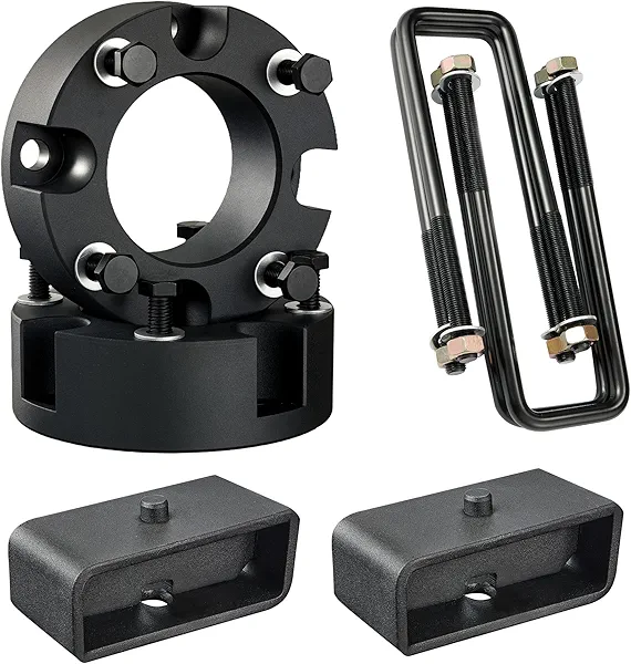 EVIL ENERGY 3" Front and 2" Rear Leveling Lift Kit Compatible with Toyota Tundra 2WD/4WD 2007-2021, 3 inch Front and 2 inch Rear Suspension Strut Spacers Black