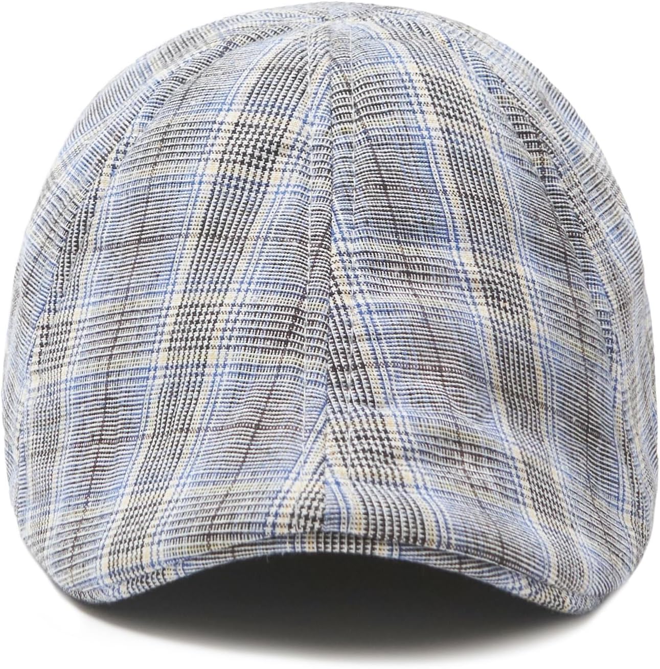 The Original Boston Scally Cap - Blue Plaid Newsboy Flat Cap - 6 Panel Cotton Fitted Hat for Men - Image 6