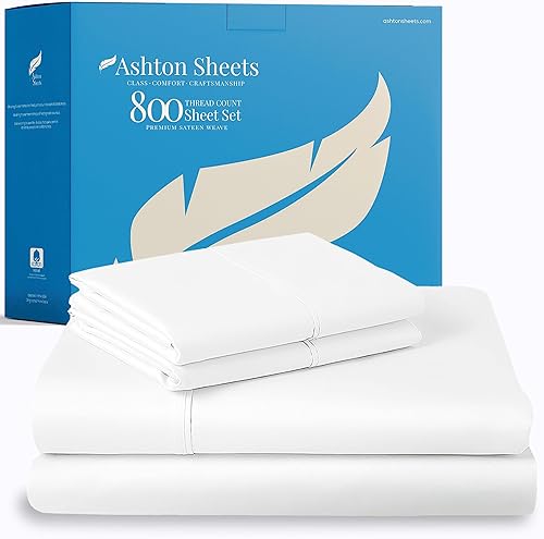 800 hilos 100% algodón puro egipcio de grapas largas, sábanas de satén premium, juego de sábanas de lujo de 4 piezas, se adapta a colchones de hasta