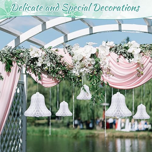 Miniatura 4 de 10 campanas de boda colgantes de panal, decoración de boda, campanas de panal de abeja, suministros de decoración con 2 rollos de cinta para