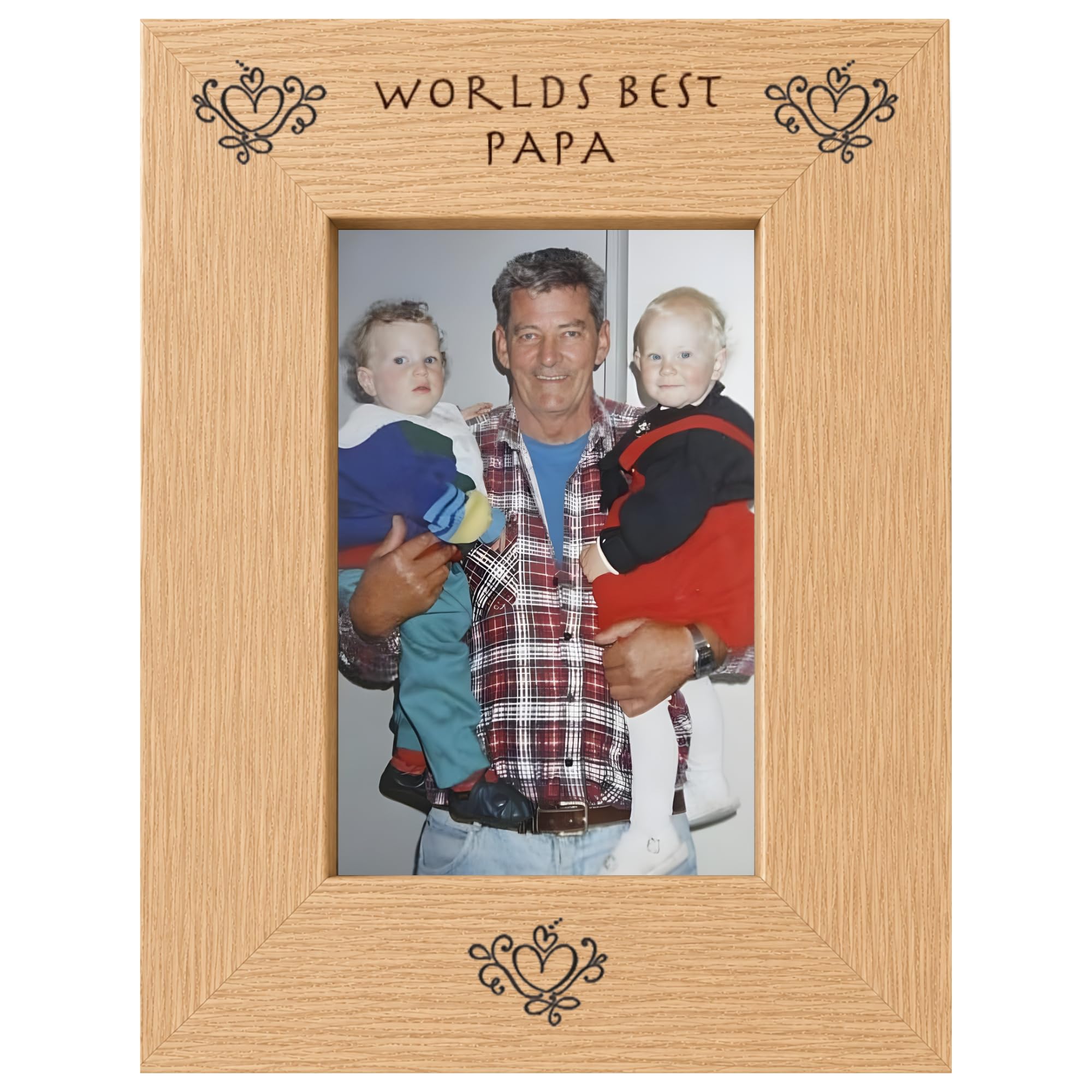 Worlds Best Papa 6x4 Oak Effect Photo Picture Frame Keepsake Gift