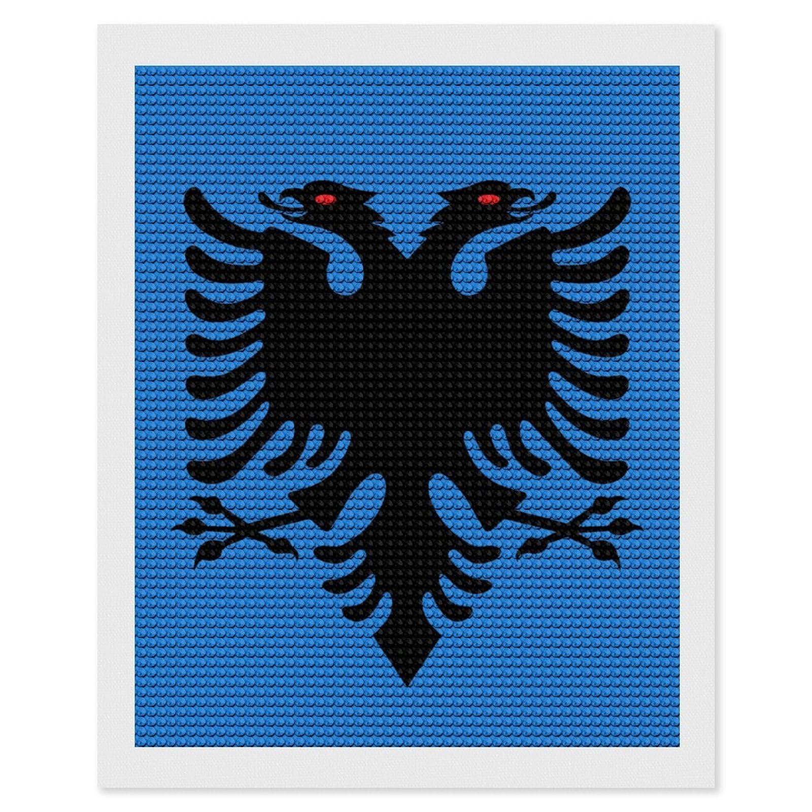 Nclqvjxzkhw Style Albania Flag Diamond Art Painting For Adult Round Diamonds Pictures Arts Crafts Home Wall Decor 16"X20"