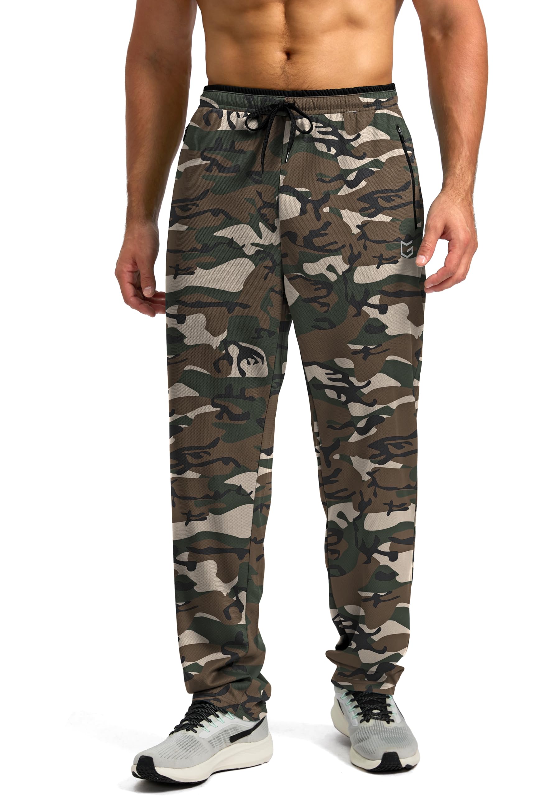 G GradualMen's Sweatpants with Zipper Pockets Open Bottom Athletic Pants for Men Workout, Jogging, Running, Lounge