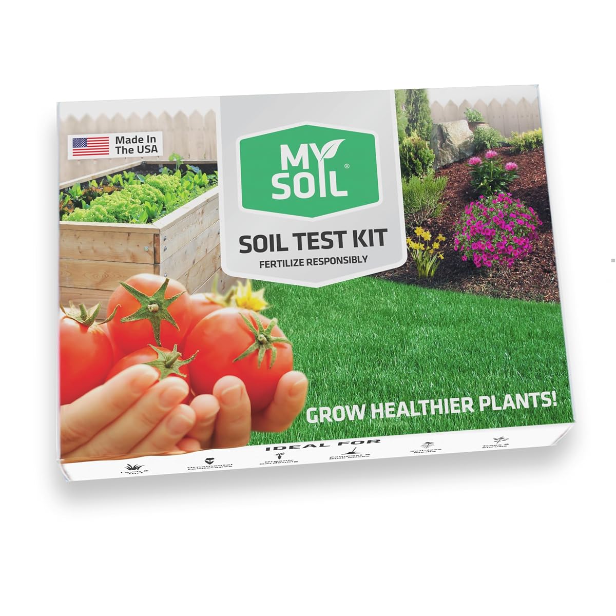 MySoil Soil Test Kit, Unlock Your Lawn & Garden Potential, Complete & Accurate Nutrient and pH Analysis with Recommendations Tailored to Your Soil and Plant Needs 1 Kit image 1