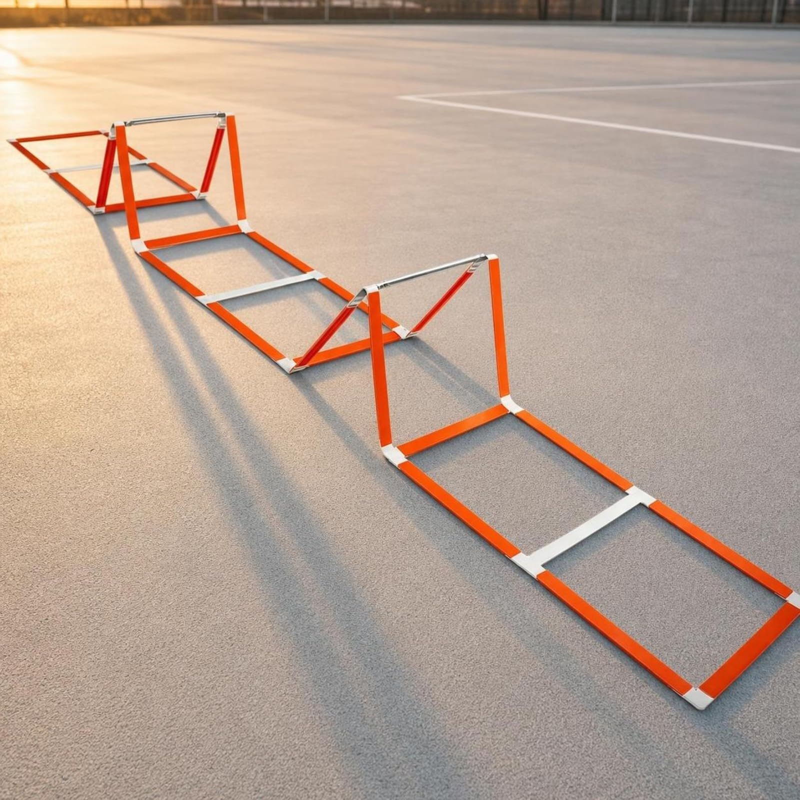 Milageto Flach Trainingsleiter mit Hürdenfunktion | Platzsparend Faltbares Design, Hürdenleiter, Strukturierte Oberfläche für Traktion, Agilitätsleiter, Fußballtraining