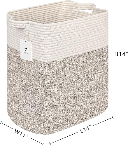 Miniatura 10 de Cesta extra grande plegable de bambú rectangular con asa, cesta de ropa sucia para baño, dormitorio, juguete, almohadas, organizador de armario,