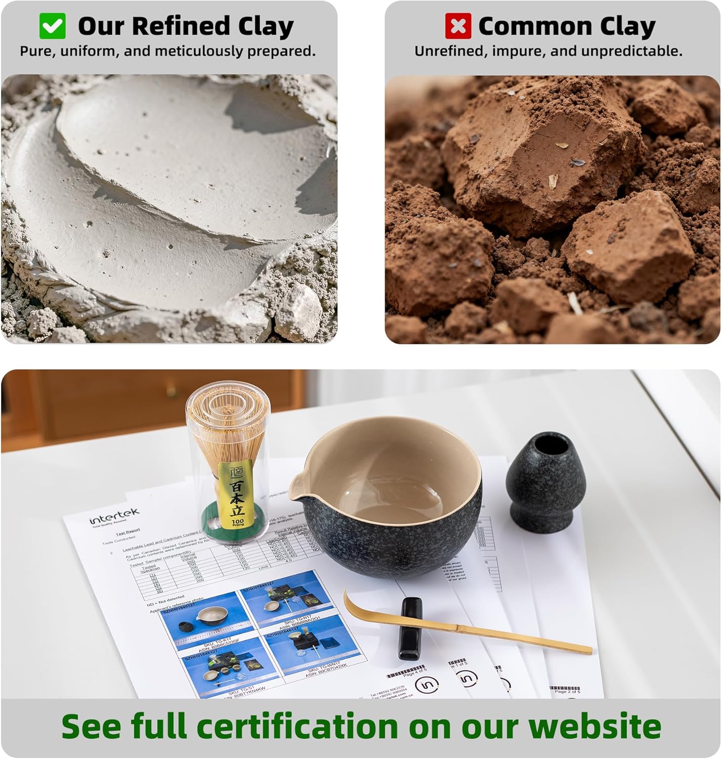 TEANAGOO Matcha Whisk Set Black,7 Pcs Matcha Set,Matcha Kit for Ceremony,Tradition Tea Set for Making Breakfast/Latte,Matcha Whisk Set with Bowl(Chawan)/Whisk and Holder,Gift for Family/Friend - Image 6