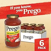Vista 3 de Prego Traditional No Sugar Added Pasta Sauce, 23.5 Oz Jar (Case of 6)