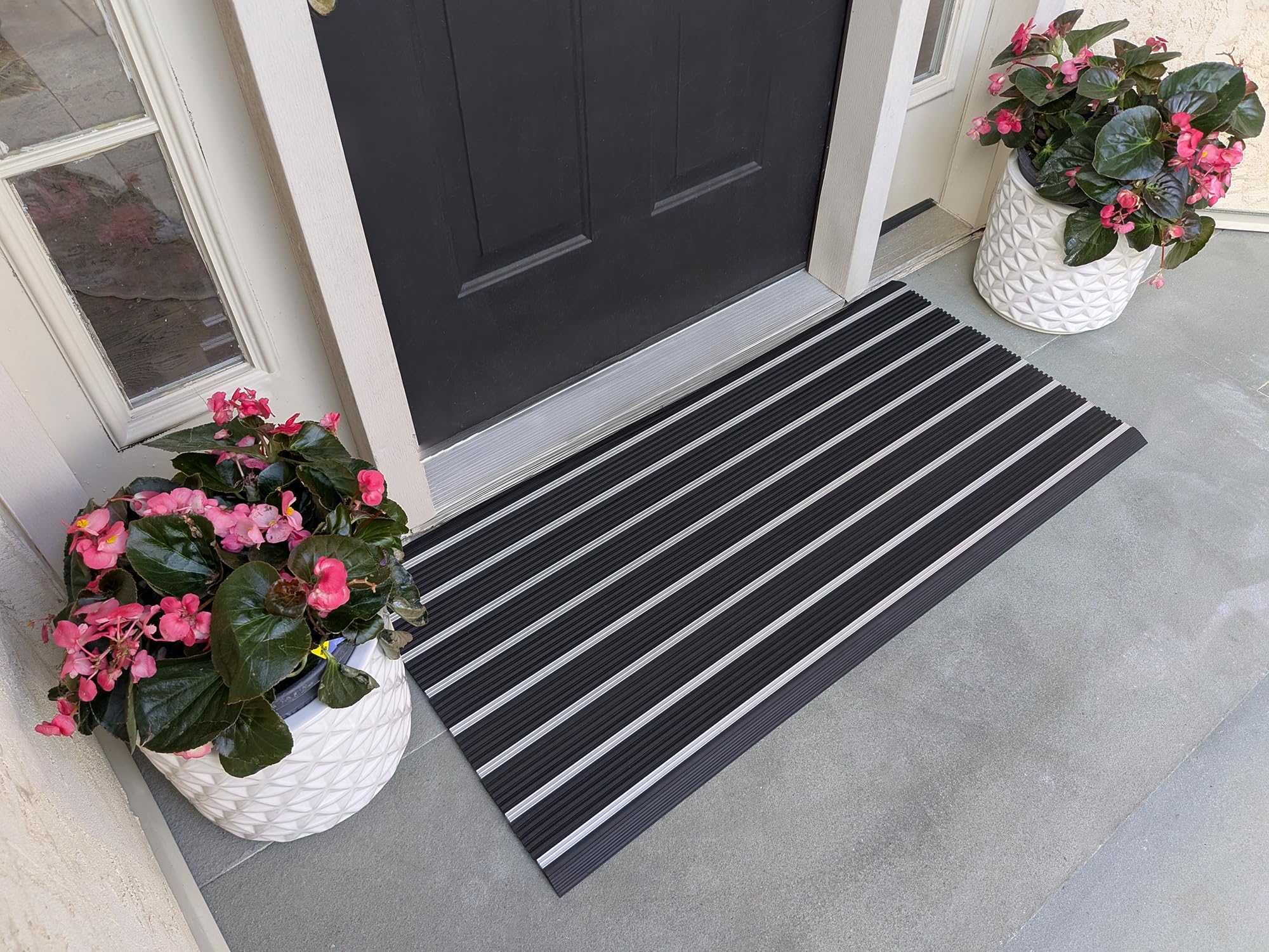 Ecomills Alumat Aluminum Front Door Mat, Heavy-Duty All-Weather Indoor/Outdoor Doormat with Non-Slip Rubber Edge - 20" x 32.6"